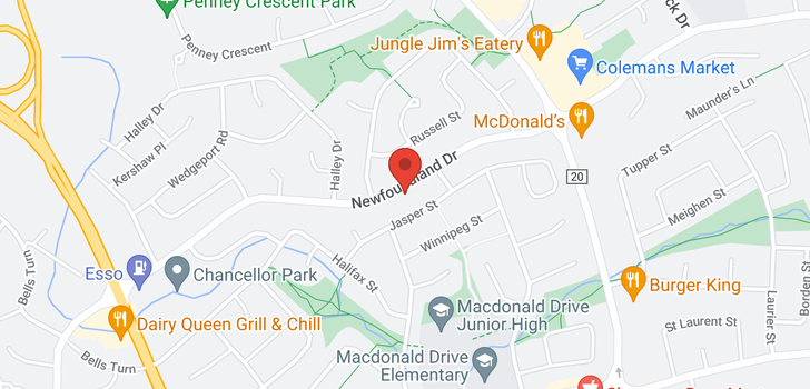 map of 489 Newfoundland Drive